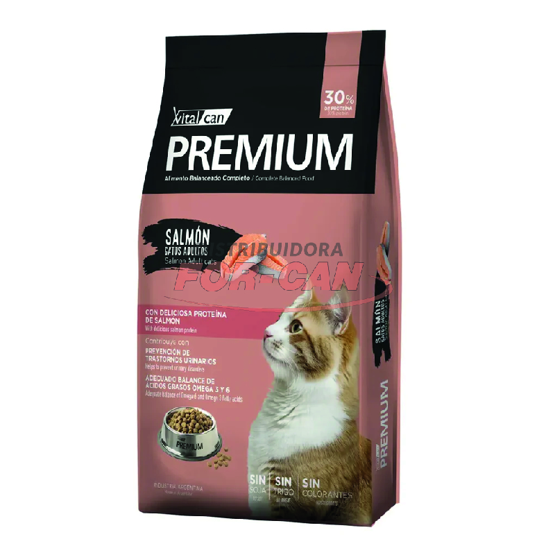 Vitalcan Premium Gato Ad. SALMON x 7,5 Kg.