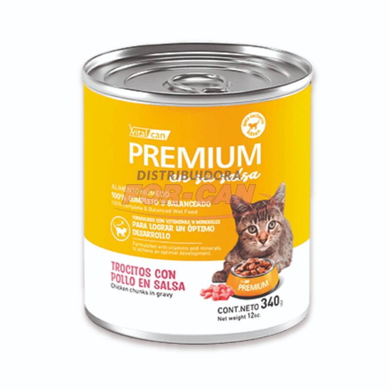 VITALCAN Premium lata GATO CAC pollo X 340 gr